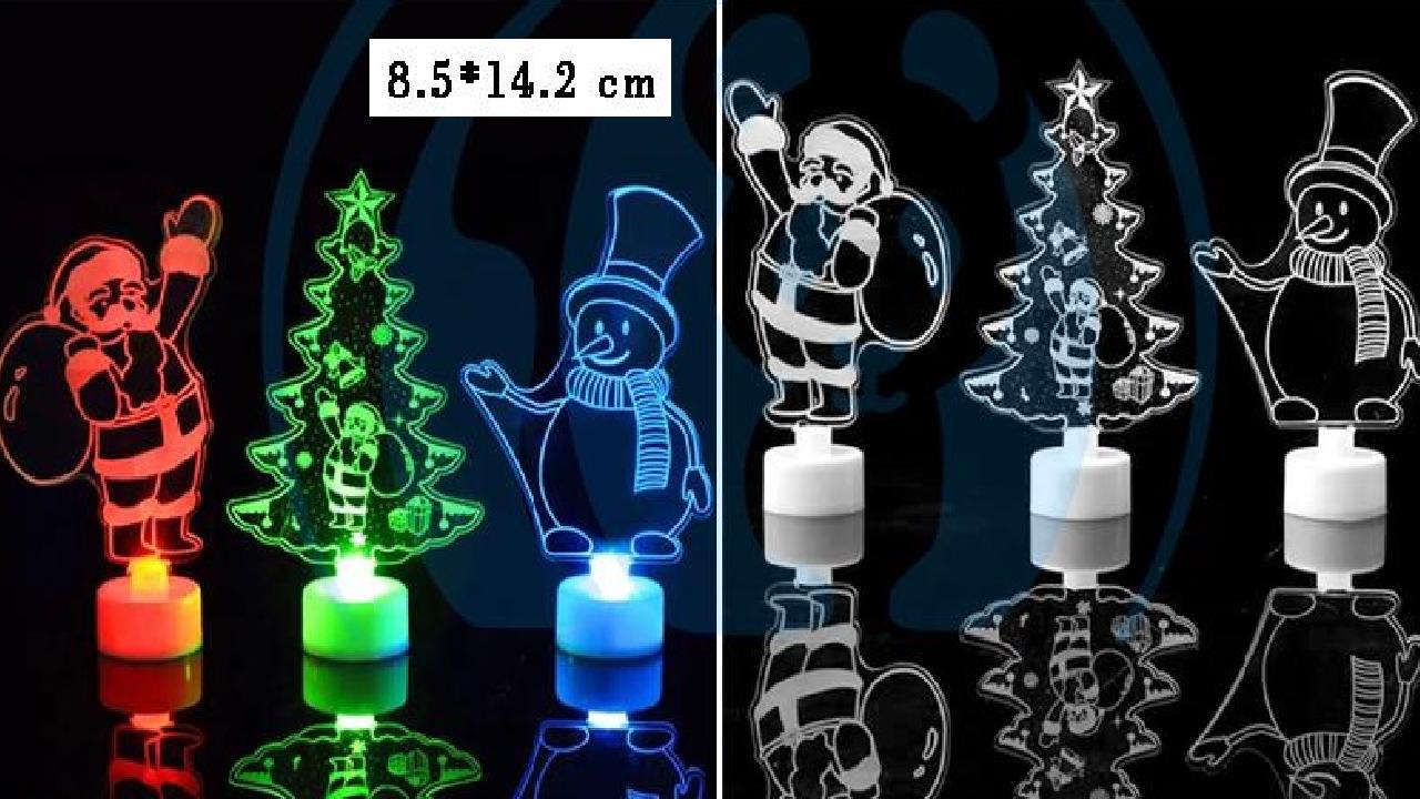 LAMPARA LED EFECTO 3D PERSONAJES NAVIDAD IMAGEN ACRILICA